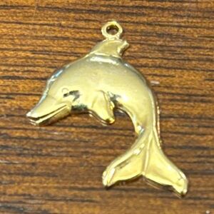 Gold Dolphin Charm Pendant